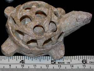 inch Soapstone Turtle Carving w. mini turtle inside  