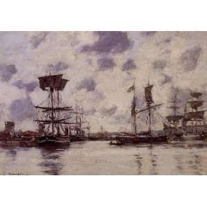   name: Sailing Boats at Anchor, By Boudin Eugène  Home & Kitchen