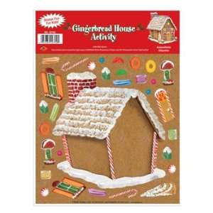 Gingerbread House Sticker Activity Party Accessory (1 count) (1 Sh/Pkg 