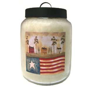   64 Ounce Tropical Breeze Jar Candle with Saltbox America Folk Art