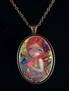 Jasmine Becket Griffith Cameo Necklace Daydreams and Frogs Fantasy Big 