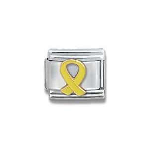  Yellow Ribbon   Support Our Troops Italian Charm 18k Gold 