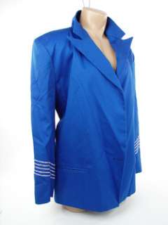 Andre Van Pier Couture Royal Blue Silk Jacket   12 NEW  