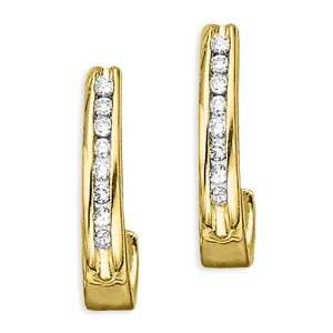   : 14K Yellow Gold 1/2 ct. Diamond J Hoop Earrings: Katarina: Jewelry