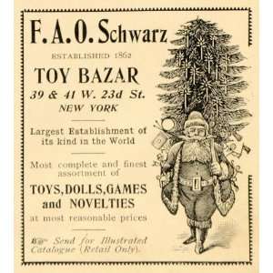  1897 Ad F. A. O. Schwarz Christmas Toys Dolls Games NY 
