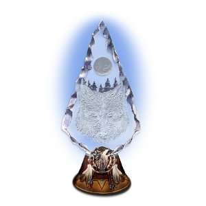  Crystalline Arrowhead Wolf Art Figurine: Spirit Of Courage 