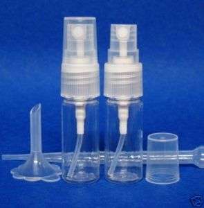 Plastic Perfume Atomizers   Clear   10ml (1/3oz)  