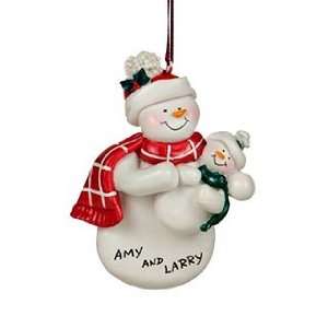  Single Snowman with 1 Child Christmas Ornament: Home 
