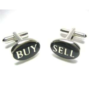   Black Buy Sell Wall Street Stock Broker Cufflinks w/ Gift Box Jewelry