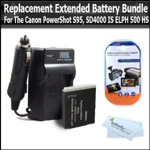  Battery And Charger Kit For Canon PowerShot S95, SD4000 IS 