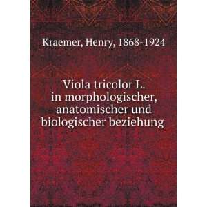   und biologischer beziehung Henry, 1868 1924 Kraemer Books