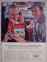 MOBIL OIL AND GAS TRAVEL GUIDE VINTAGE AD 1965  