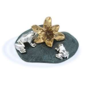 Frogs Silver and Gold Plated Sculpture:  Home & Kitchen