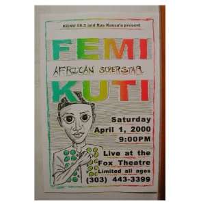  Femi Kuti Handbill Denver poster 