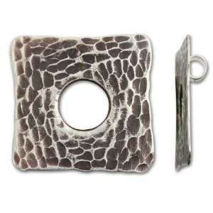  Hill Tribe Silver Large Hammered Antiqued Square Pendant 
