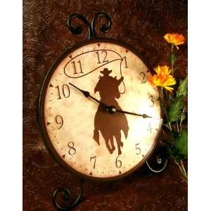  Western Cowboy Horse Rider Clock