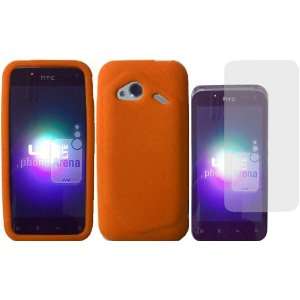  Orange Silicone Jelly Skin Case Cover+LCD Screen Protector 