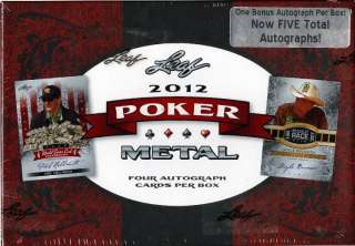 2012 LEAF METAL POKER TRADING CARDS BOX BLOWOUT CARDS  