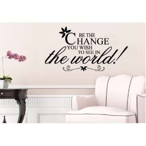 GANDHI Be the change you wish to see in the world Wall Decal Quote 