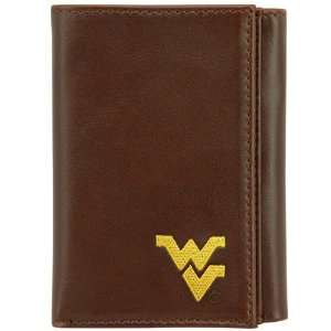  West Virginia Mountaineers Brown Leather Embroidered Tri 