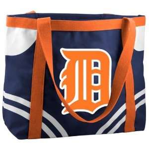 Detroit Tigers Navy Blue Large Canvas Tote Bag:  Sports 