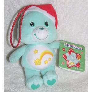  2005 Care Bears 5 Plush Wish Bear with Santa Hat Ornament 