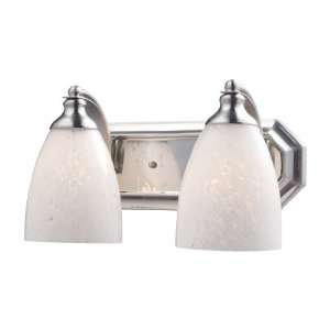  2 Light Vanity In Satin Nickel And Snow White Glass