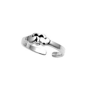   Silver Fashion Toe Ring   Beating Heart   3mm Band Width: Jewelry