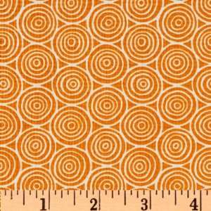 44 Wide Monkeys Bizness Garden Spiral Orange Fabric By 