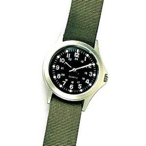  Military GI Style Quartz Watch with Olive Drab Band 