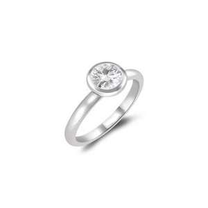 0.66 Cts White Sapphire Solitaire Ring in 14K White Gold 