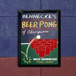   Personalized Beer Pong Champion Traditional Pub Sign