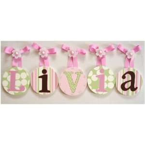  Livias Hand Painted Round Wall Letters: Home & Kitchen