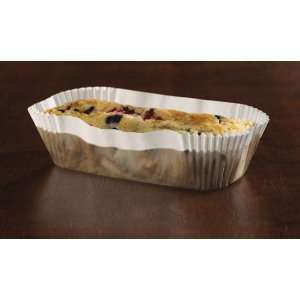 White Fluted Oblong Loaf Liners   3.25 Inches  Kitchen 