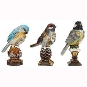   Christmas Bird Figures with Winter Scene Bellies on Pedestal Bases 6