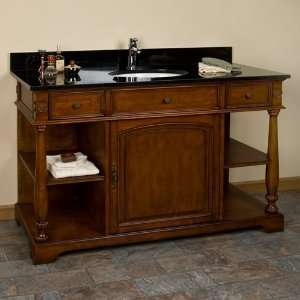   Faucet Hole   3/4 Granite Top   Dark Santa Cecilia