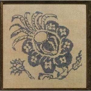 Toile Blue Flower   Cross Stitch Pattern: Arts, Crafts 
