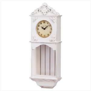    Large Ornate French Antique Ivory Wood Wall Clock: Home & Kitchen