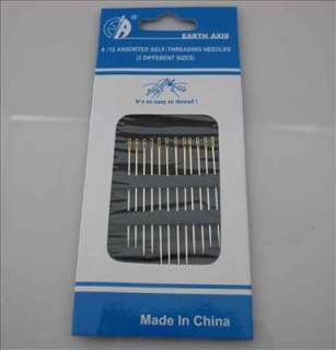 New Assorted Self Threading Easy Thread Sewing Needles 6/12  
