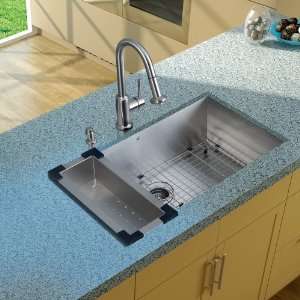 Vigo VG15070 Undermount Stainless Steel Kitchen Sink, Faucet, Coland