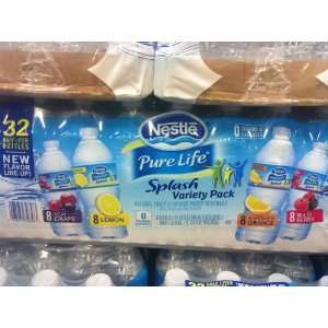 Nestle Pure Life Splash Variety Pack Natural Fruit Flavored Water (32 