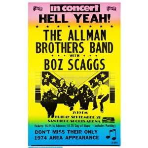   : Allman Brothers Band with Boz Scaggs Concert Poster: Home & Kitchen