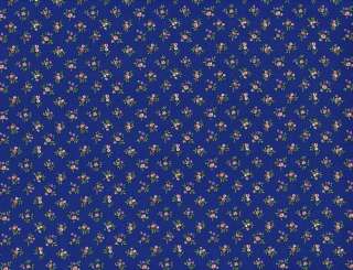 Quilt Quilting Fabric Calico Print Dainty Floral Navy Blue Red Purple 