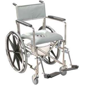 Stainless Steel Rehab Shower Chair Commode, Seat Style: Closed Front 