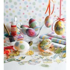 Decoupage Goose Egg Kit with 3 Eggs and 240 Sheets of Colorful Tissue 