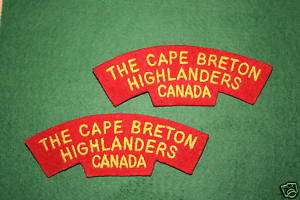 WW2 CANADIAN CANADA CAPE BRETON HIGHLANDERS TITLES  