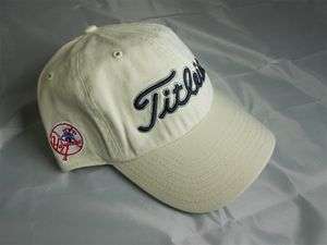 Brand New Titleist MLB Cap NYY YANKEES Golf Hat Adjustable Cream/Navy 