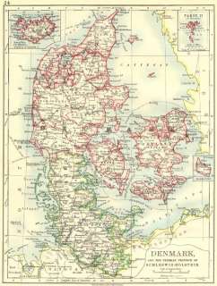 Title of map Denmark, and the Prussian province of Schleswig 