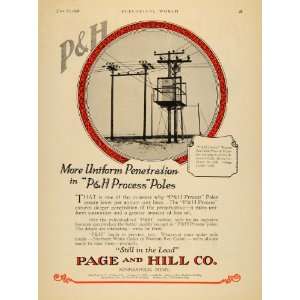  1928 Ad Page and Hill Company P & H Process Cedar Poles 