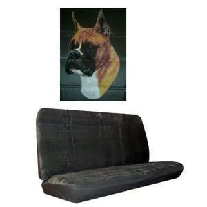 Car Truck SUV Boxer Dog Print Rear Bench or Small Truck Seat Covers 